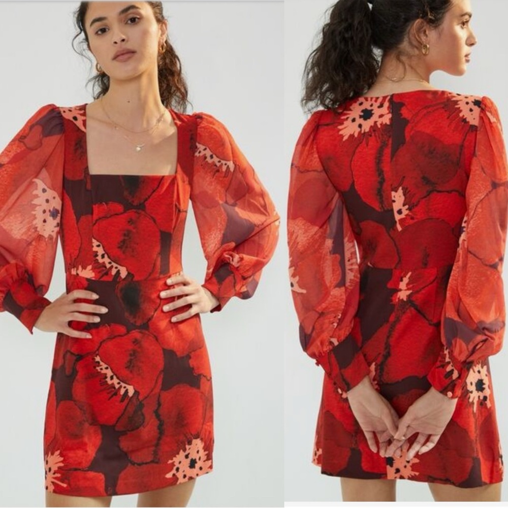 Hutch Red Floral Mini Dress